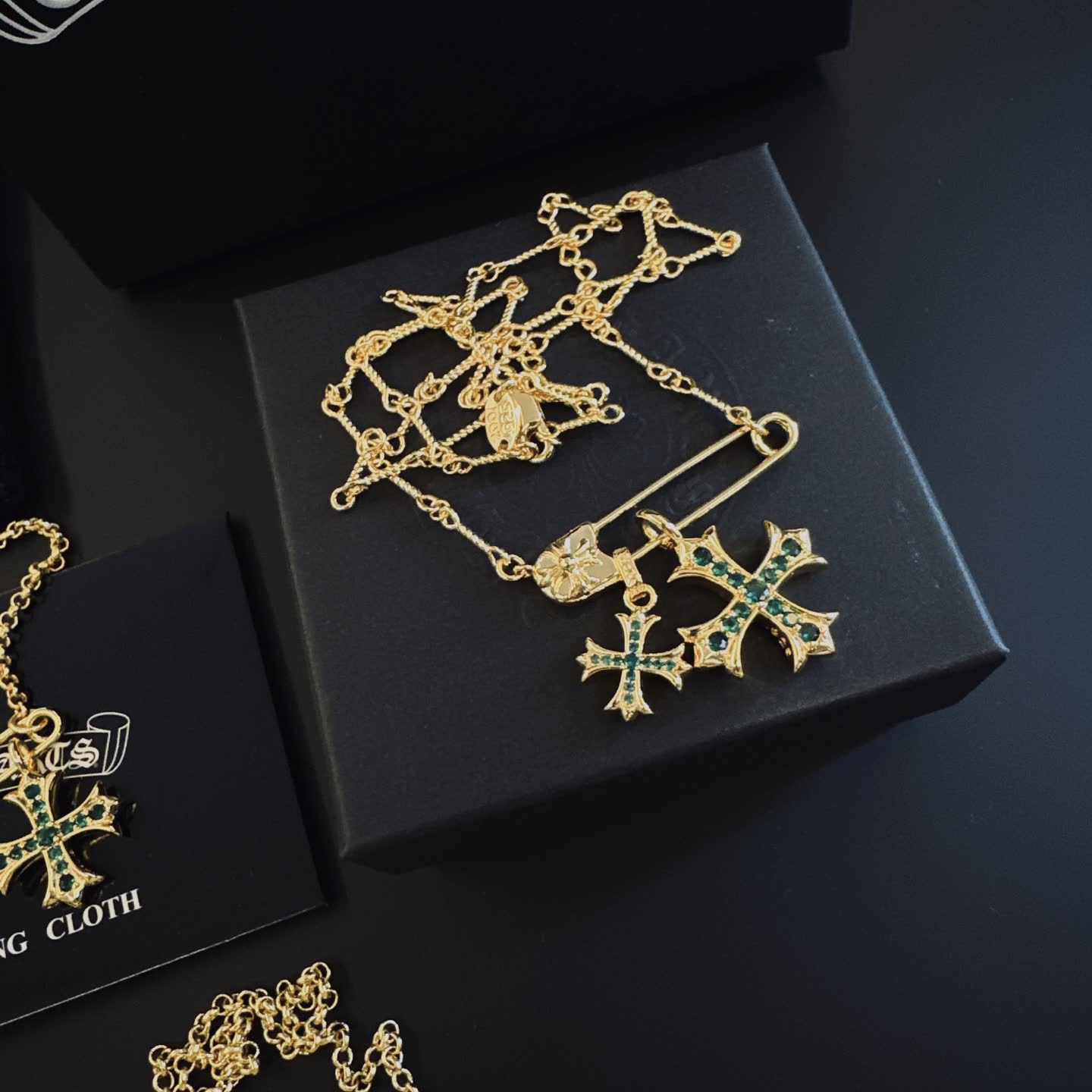 Chrome Hearts Gold Cross Pendant Necklace